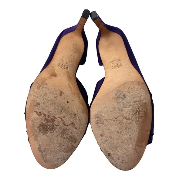 NINA D'Orsay Purple Satin Peep Toe Heels Size 8.5 - Picture 12 of 13